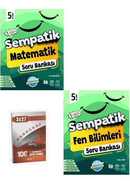 Ünlüller 2026 5.sınıf Sempatik Matematik+Fen Bilimleri Soru Bankası Seti+Anla Kazan Paragraf