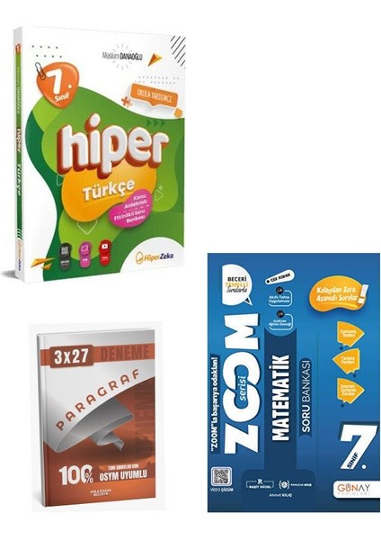 Hiper+Günay 2026 7. Sınıf Hiper Türkçe+Matematik Konu Anlatımlı Soru Bankası Seti+Anla Kazan Paragraf