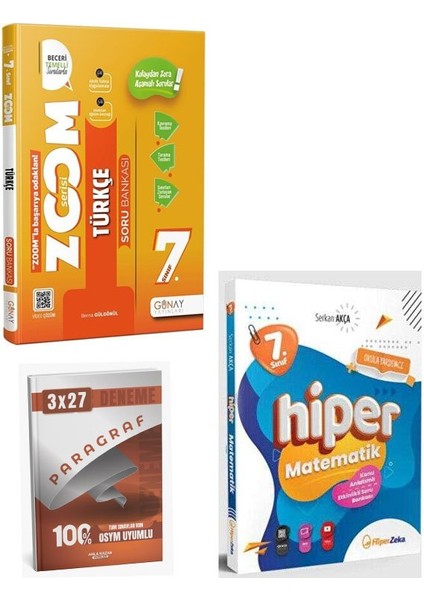 Hiper+Günay 2026 7. Sınıf Hiper Matematik+Türkçe Konu Anlatımlı Etkinlikli Soru Bankası Seti+Anla Kazan Paragraf