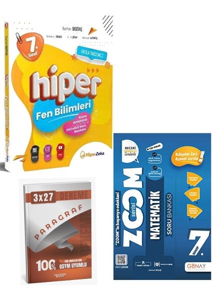 Hiper+Günay 2026 7. Sınıf Hiper Fen Bilimleri+Matematik Konu Anlatımlı & Etkinlikli Soru Bankası Seti+Anla Kazan Paragraf