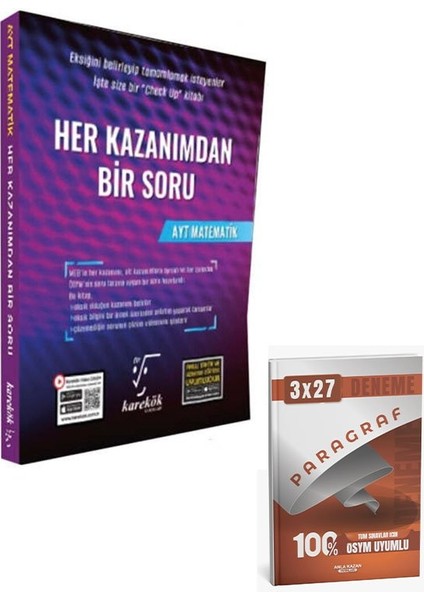 Karekök 2026 Ayt Matematik Her Kazanımdan Bir Soru+Anla Kazan Paragraf
