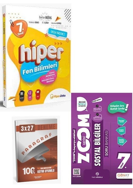 Hiper+Günay 2026 7. Sınıf Hiper Fen+Sosyal Bilimleri Konu Anlatımlı & Etkinlikli Soru Bankası Seti+Anla Kazan Paragraf