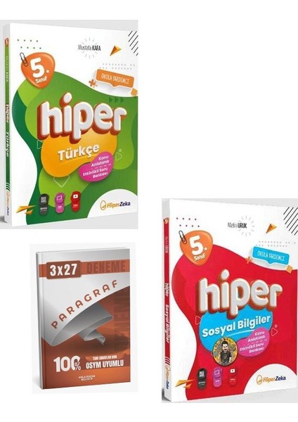 Hiper 2026 5. Sınıf Hiper Türkçe+Sosyal Bilgiler Konu Anlatımlı Soru Bankası Seti+Anla Kazan Paragraf