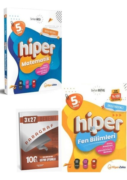 Hiper 2026 5. Sınıf Hiper Matematik+Fen Bilimleri Konu Anlatımlı - Etkinlikli Soru Bankası Seti+Anla Kazan Paragraf
