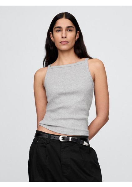 Kadın Gri Halter Yaka Modern Atlet