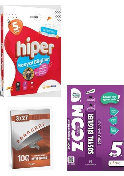 Hiper+Günay 2026 5. Sınıf Hiper Sosyal Bilgiler Konu Anlatımlı Soru Bankası Seti+Anla Kazan Paragraf