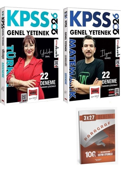 Yargı 2026 Kpss Türkçe + Matematik 22+22 Deneme 2 Li Set +Anla Kazan Paragraf