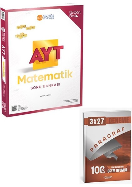 Üç Dört Beş 2026 Yks Ayt Matematik Soru Bankası Çözümlü+Anla Kazan Paragraf
