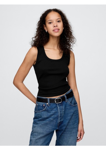 Kadın Siyah Fitilli Halter Yaka Atlet