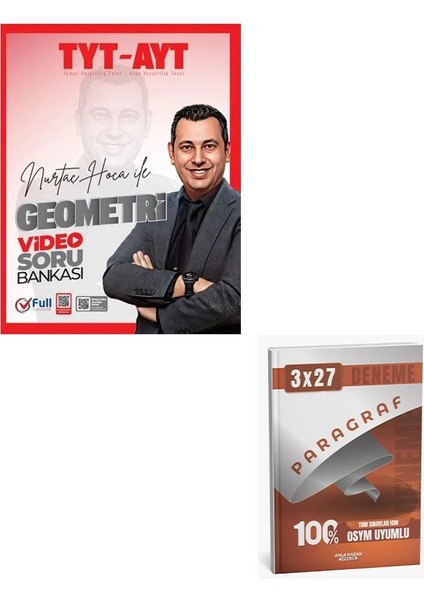 Full Matematik 2026 Yks Tyt Ayt Geometri Video Soru Bankası Çözümlü +Anla Kazan Paragraf