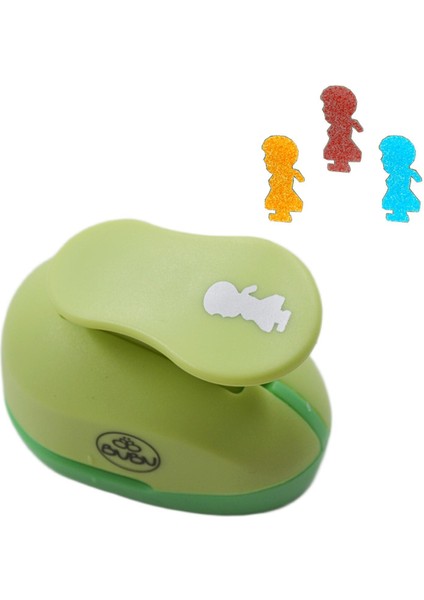 Şekilli Eva ve Kağıt Delgeci 3.4 Inç (BUBU-00019) Yeşil