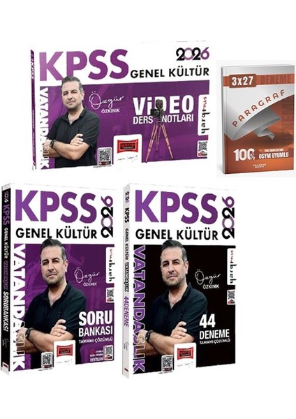 Yargı 2026 Kpss Vatandaşlık Video Ders Notları + Soru Bankası + 44 Deneme 3 Lü Set+Anla Kazan Paragraf