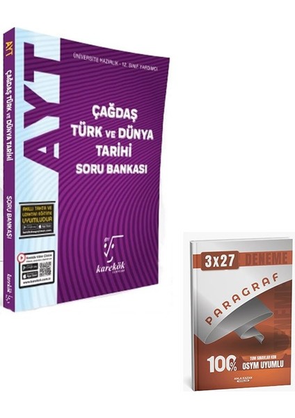 Karekök 2026 Ayt Çağdaş Türk ve Dünya Tarihi Soru Bankası+Anla Kazan Paragraf