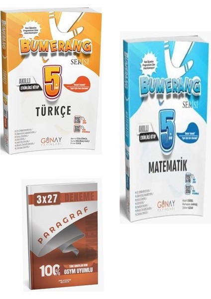 Günay 2026 5. Sınıf Türkçe+Matematik Bumerang Etkinlikli Akıllı Defter Kitap Seti+Anla Kazan Paragraf