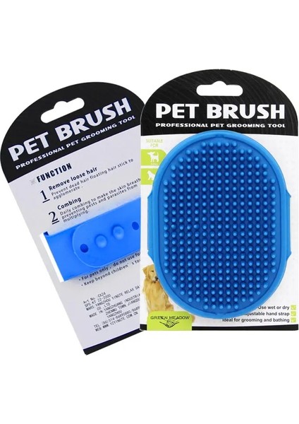 1pc Evcil Köpek Kedi Banyo Fırçası Kauçuk Eldiven Saçları Kürk Kürk Tımarlama Masaj Köpek Temizleme Eldiven Silikon Banyo Fırçası Köpek Dağarcığı: Mavi (Yurt Dışından)