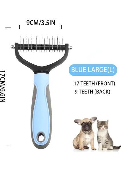 Profesyonel Evcil Hayvan Deshedding Fırça Köpek Saç Sökücü Evcil Hayvan Kürk Düğüm Kesici Yavru Kedi Tarak Fırçalar Köpekler Tımarlama Dökülme Malzemeleri Renk: Mavi (Yurt Dışından)