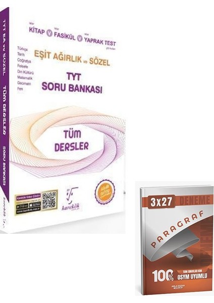 Karekök 2026 Tyt Eşit Ağırlık ve Sözel Tüm Dersler Soru Bankası+Anla Kazan Paragraf