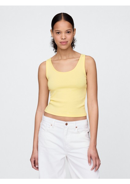 Kadın Sarı Modern Kısa Kesim Atlet