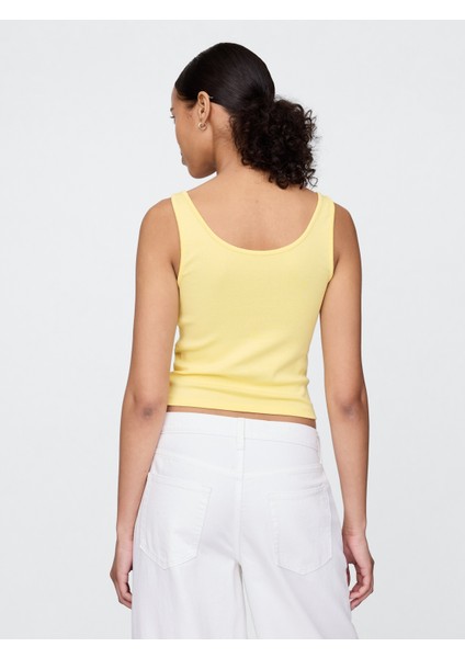 Kadın Sarı Modern Kısa Kesim Atlet modelleri