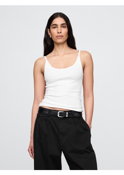 Kadın Beyaz Modern Crop Cami