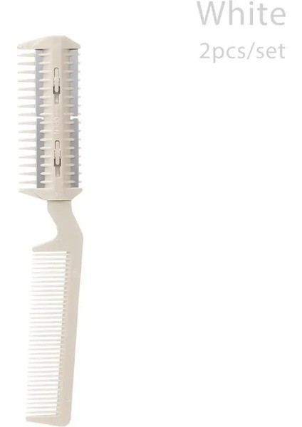 2pcs Uygun Plastik Sökülmüş Jilet Kesilmiş Inceltme Kuaförlük Aleti Köpek Makas Tımarlama Tarak Evcil Hayvan Saçları Kırpma Kedi Fırçası Renk: Beyaz (Yurt Dışından)