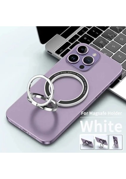 Manyetik Evrensel Cep Telefonu Parmak Yüzüğü Tutucusu Taşınabilir Katlanabilir Masaüstü Magsafe Araba Montaj Braketi iPhone 13 14 Xiaomicolor: Beyaz (Yurt Dışından)