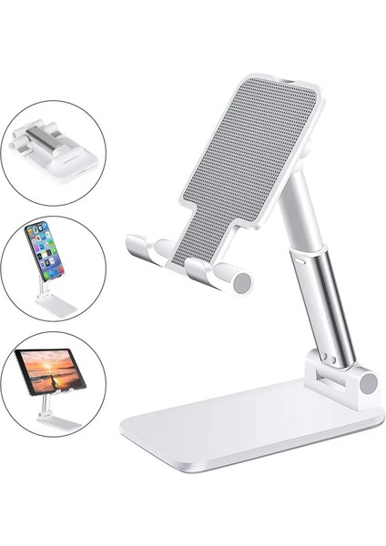 Masa Cep Telefonu Tutucu Iphone iPad Için Stand Standı Xiaomi Huawei Metal Masaüstü Tablet Tutucu Tablo Hücre Katlanabilir Genişlet Destekcolor: T9-2 Siyah (Yurt Dışından)
