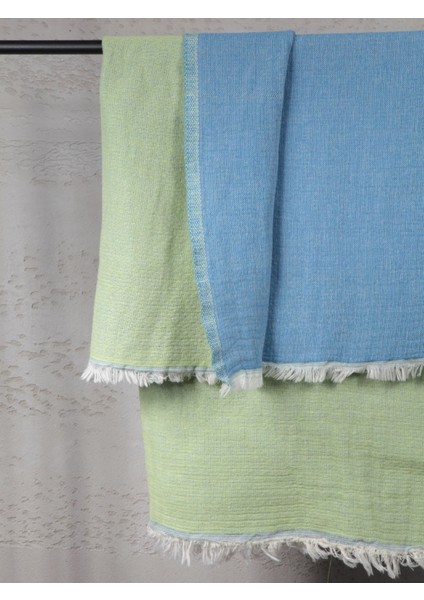 3 Katlı Müslin Bebek Havlusu Mavi & Yeşil – %100 Pamuk, 100x100 cm, 0–6 Yaş, Emici ve Yumuşak fırsatları