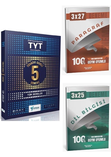 Toprak 2026 Tyt Tüm Dersler 5 Li Paket Deneme+Anla Kazan Paragraf+Dilbilgisi