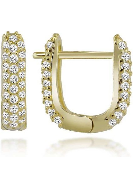 Gümüş U Küpe Monaco Gold