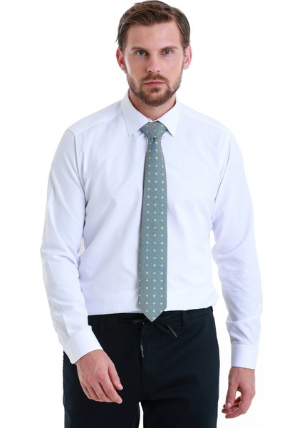 Beyaz Slim Fit Düz Slim Yaka Pamuklu Uzun Kollu Gömlek modelleri