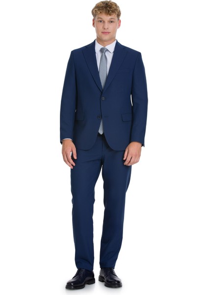 Lacivert Comfort Fit Mono Yaka Takım Elbise