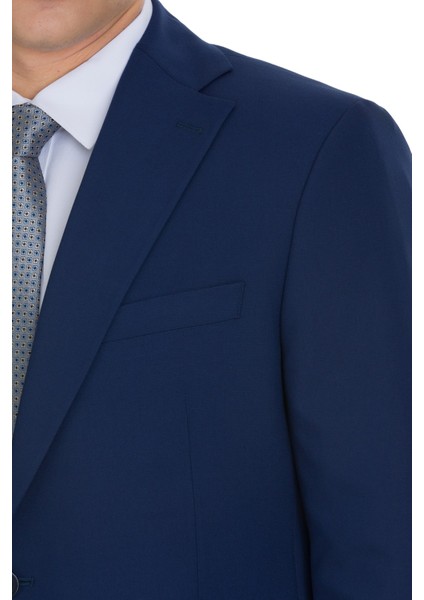 Lacivert Comfort Fit Mono Yaka Takım Elbise