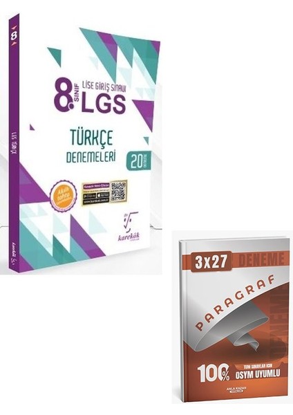Karekök 2026 8. Sınıf Lgs Türkçe 20 Deneme+Anla Kazan Paragraf