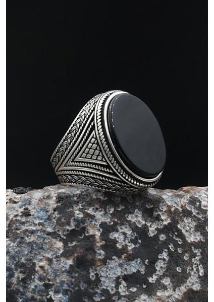 Doğal Oniks Taşlı Tesbih ve 925 Ayar Gümüş Yüzük Oniks Taşlı 902063 fırsatları