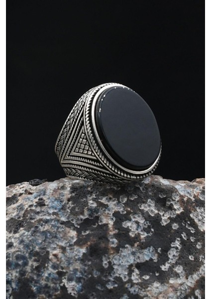 Doğal Oniks Taşlı Tesbih ve 925 Ayar Gümüş Yüzük Oniks Taşlı 902063 indirimleri