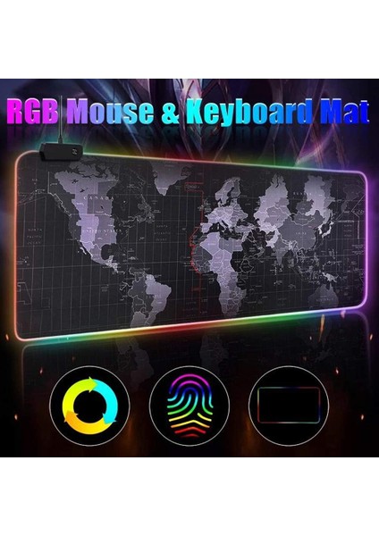 Oyuncu Rgb Mousepad ve Klavye Pad Kırmızı Altıgen Desenli Red Hex Tasarım Işıklı 70CM x 30CM Mouse Pad fırsatları