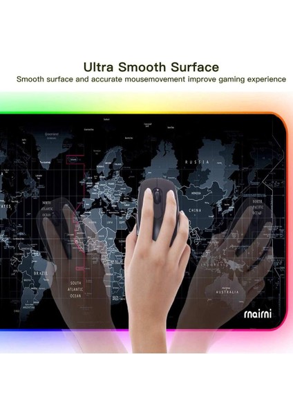 Oyuncu Rgb Mousepad ve Klavye Pad Kırmızı Altıgen Desenli Red Hex Tasarım Işıklı 70CM x 30CM Mouse Pad indirimleri