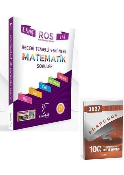 Karekök 2026 8. Sınıf Lgs Matematik Ros Beceri Temelli Yeni Nesil Soru Bankası+Anla Kazan Paragraf