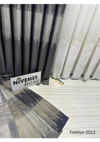 Nivemeshome Fethiye 614178 Antrasit V-2512 1/3 Sık Pileli Fon Perde Apm indirimleri