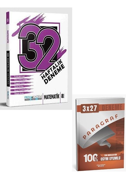 Pruva 2026 8. Sınıf Matematik 32 Haftalık Deneme+Anla Kazan Paragraf