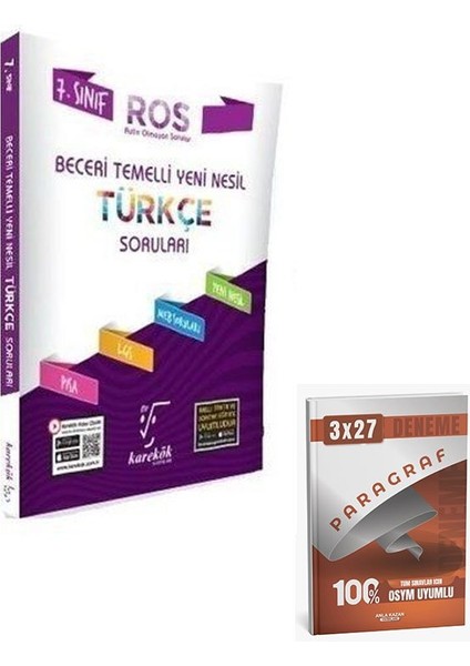 Karekök 2026 7. Sınıf Türkçe Ros Serisi Soru Bankası+Anla Kazan Paragraf