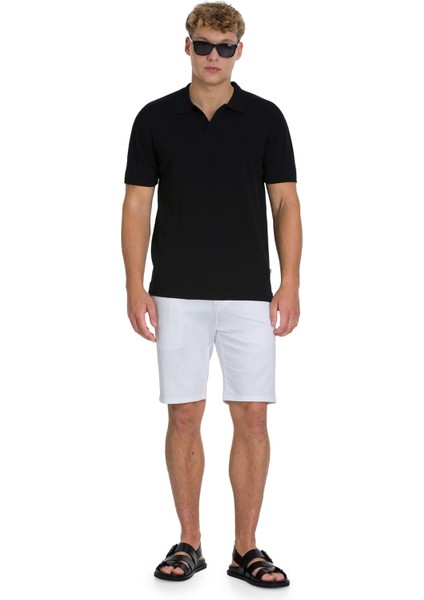 Siyah Regular Fit Polo Yaka Rayon Tişört fiyatları