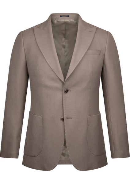 Vizon Comfort Fit Sivri Yaka Desenli Klasik Ceket