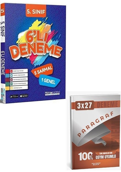 Pruva 2026 5. Sınıf Tüm Dersler 6`lı Deneme+Anla Kazan Paragraf