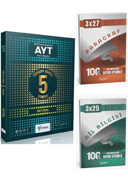Toprak 2026 Ayt 5 Li Sayısal Paket Deneme+Anla Kazan Paragraf+Dilbilgisi