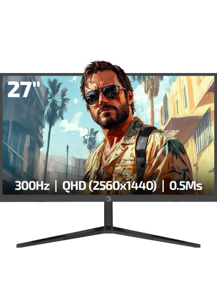 Rapid Q-Max 27'' 0.5ms Qhd 300Hz Fast IPS 10 Bit Rgb Pivot Speaker Gaming Monitör (Sıfır Ölü Piksel Garantili)