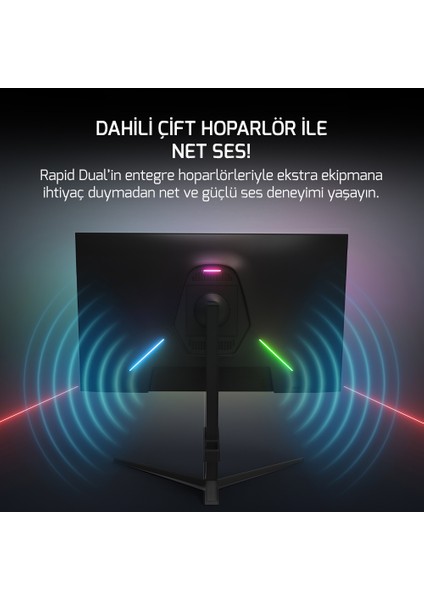 Rapid Q-Max 27'' 0.5ms Qhd 300Hz Fast IPS 10 Bit Rgb Pivot Speaker Gaming Monitör (Sıfır Ölü Piksel Garantili)