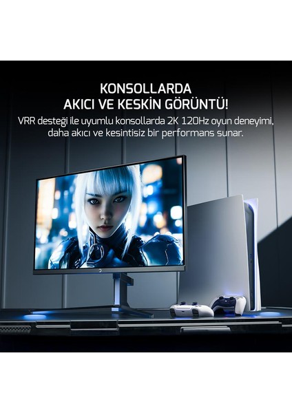 Rapid Q-Max 27'' 0.5ms Qhd 300Hz Fast IPS 10 Bit Rgb Pivot Speaker Gaming Monitör (Sıfır Ölü Piksel Garantili)