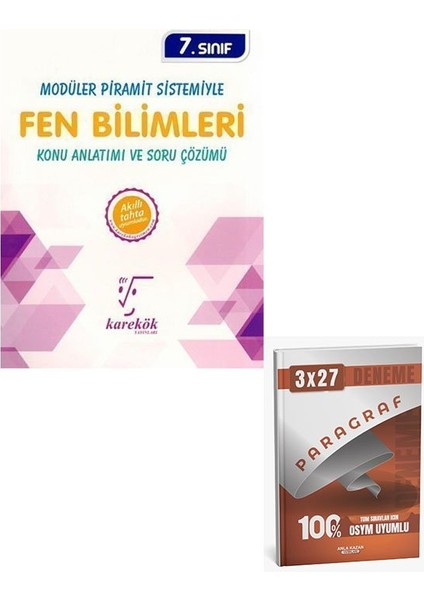 Karekök 2026 7. Sınıf Modüler Piramit Sistemiyle Fen Bilimleri Konu Anlatımı ve Soru Çözümü+Anla Kazan Paragraf